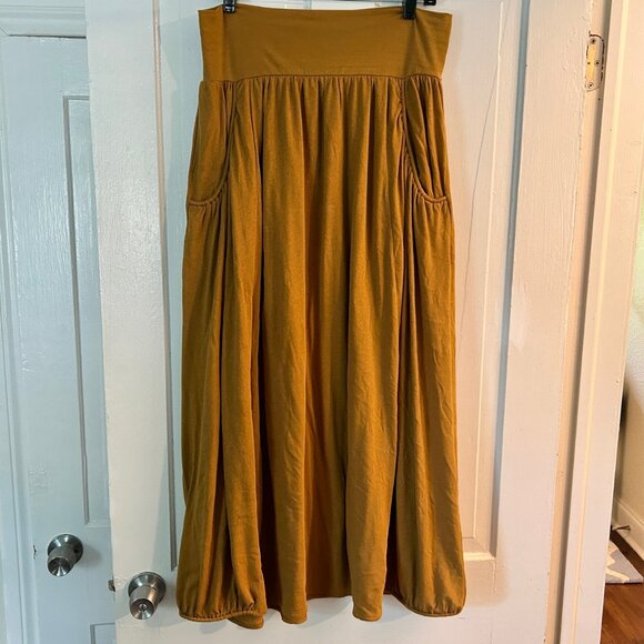 Garnet Hill “Favorite” maxi jersey skirt - L sandalwood (fits like XL) - Picture 4 of 8